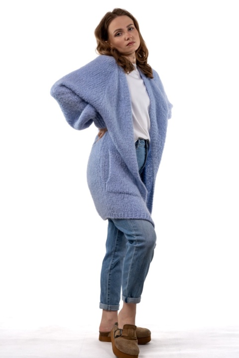 Kardigan CXL Mohair – błękitny oversize