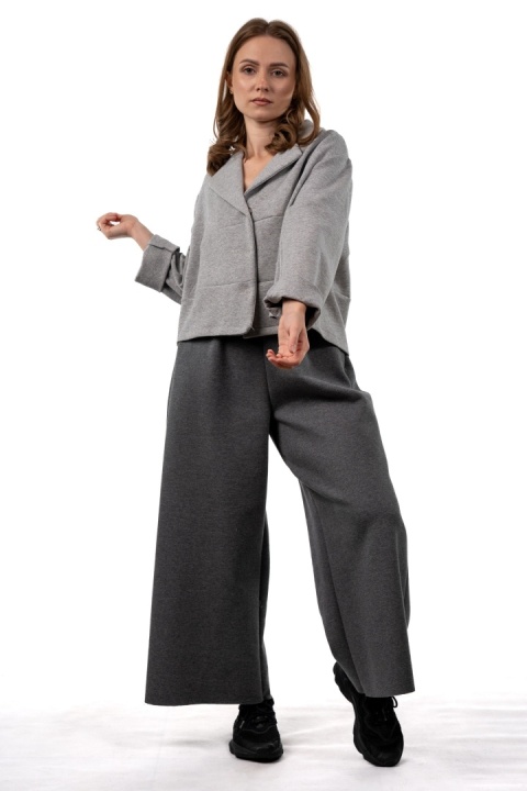 Spodnie Wendy Trendy Grafit - szerokie, eleganckie culottes