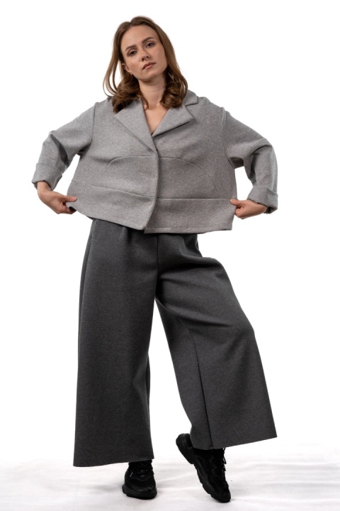 Spodnie Wendy Trendy Grafit - szerokie, eleganckie culottes