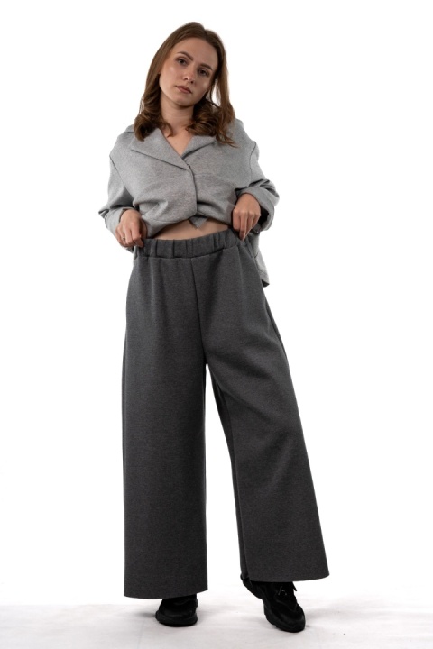Spodnie Wendy Trendy Grafit - szerokie, eleganckie culottes