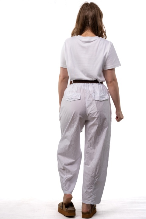 Spodnie bawełniane oversize SofyMax - Białe