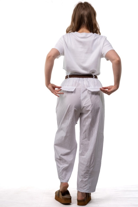 Spodnie bawełniane oversize SofyMax - Białe