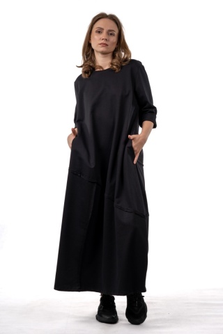 Sukienka Wendy Trendy - luźna, czarna midi/maxi