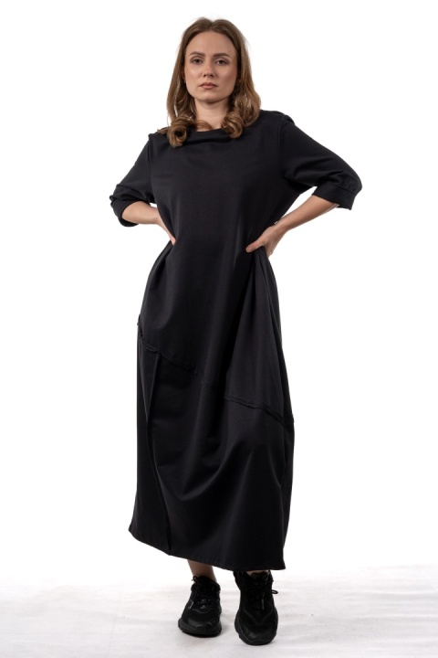 Sukienka Wendy Trendy - luźna, czarna midi/maxi