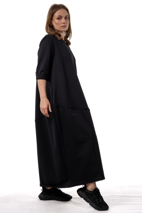 Sukienka Wendy Trendy - luźna, czarna midi/maxi