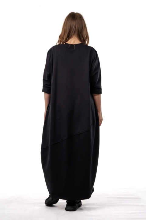 Sukienka Wendy Trendy - luźna, czarna midi/maxi