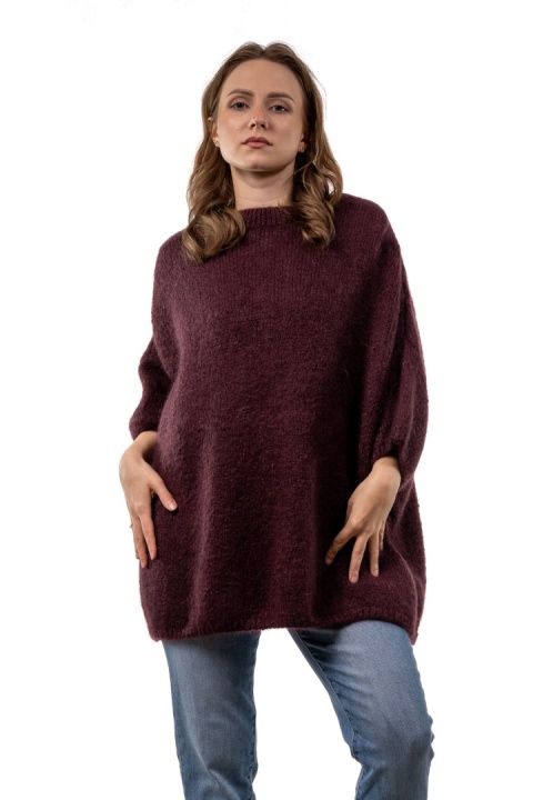 Sweter CXL Premium Mohair – Bakłażanowy