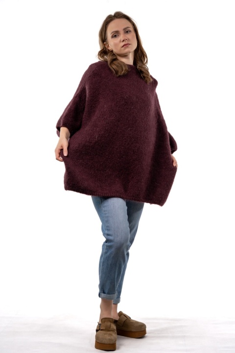 Sweter CXL Premium Mohair – Bakłażanowy