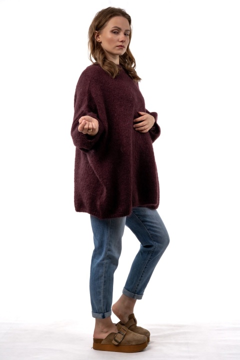 Sweter CXL Premium Mohair – Bakłażanowy