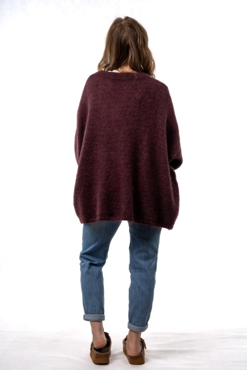 Sweter CXL Premium Mohair – Bakłażanowy