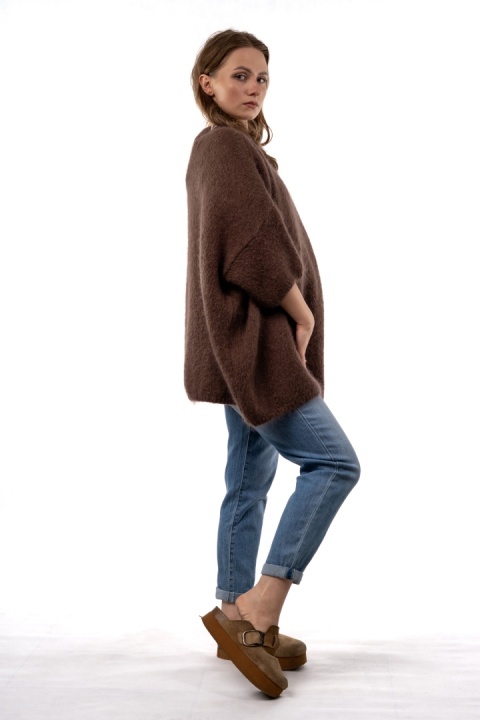 Sweter CXL Premium Mohair – Brązowy