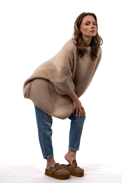 Sweter CXL Premium Mohair – Ciepły Beż