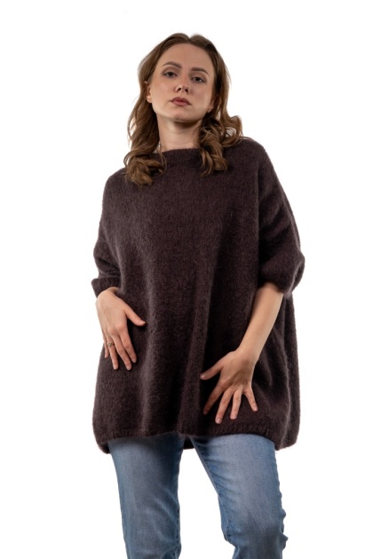 Sweter CXL Premium Mohair – Czekoladowy