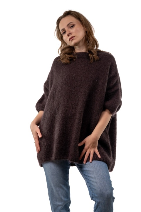 Sweter CXL Premium Mohair – Czekoladowy