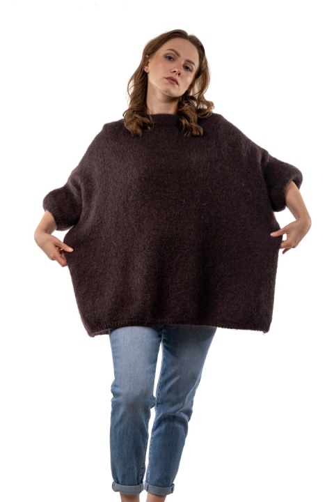 Sweter CXL Premium Mohair – Czekoladowy