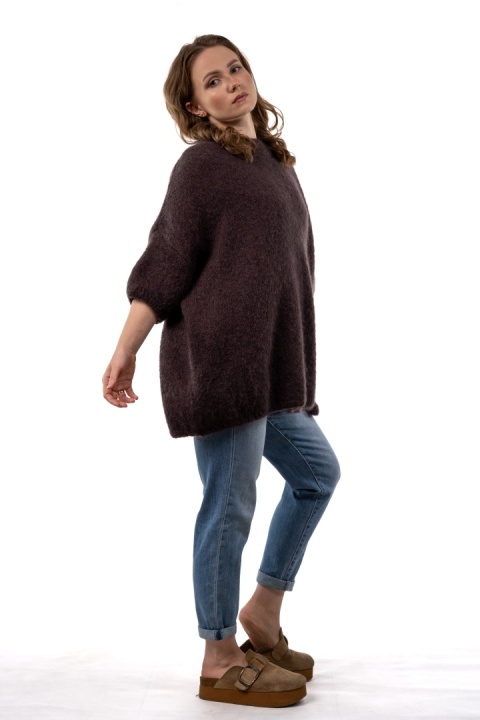 Sweter CXL Premium Mohair – Czekoladowy