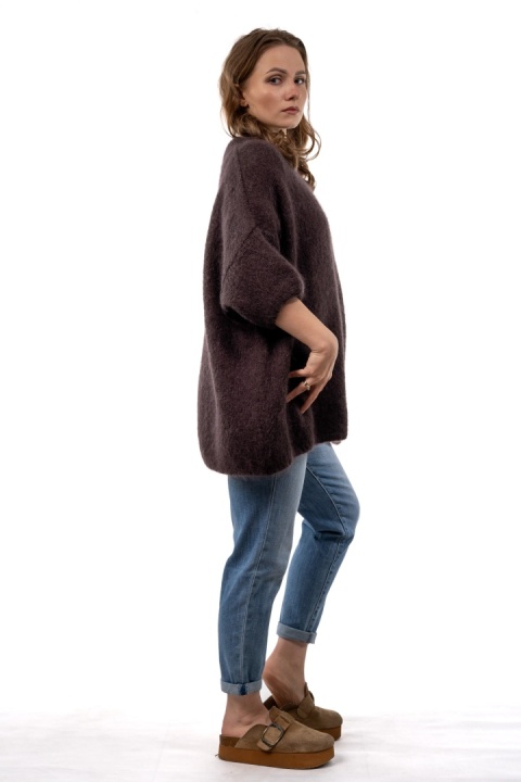 Sweter CXL Premium Mohair – Czekoladowy