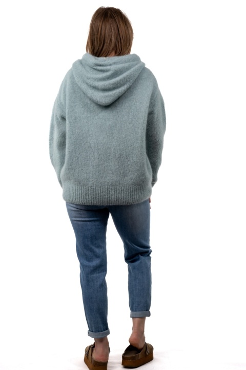 Sweter oversize z moherem i kapturem CXL Collection - Miętowy
