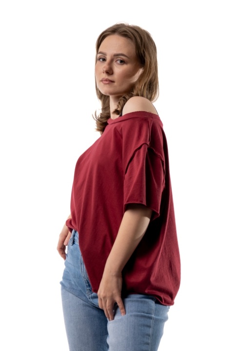 T-shirt Wendykei Oversize – Bordowy