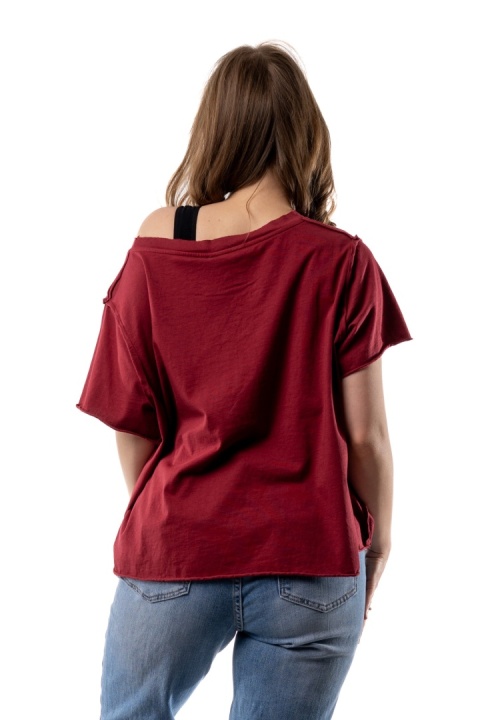 T-shirt Wendykei Oversize – Bordowy
