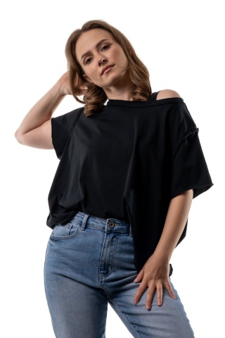 T-shirt Wendykei Oversize – Czarny