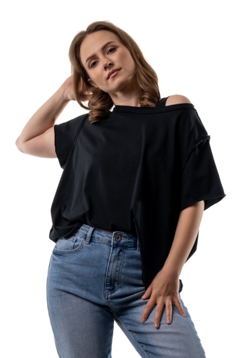 T-shirt Wendykei Oversize – Czarny