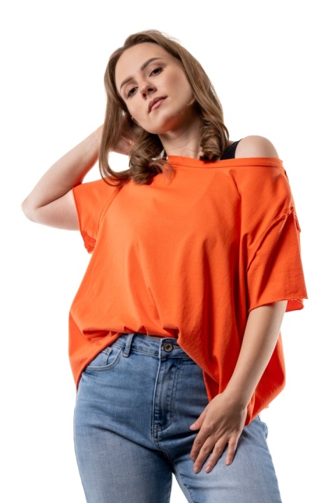 T-shirt Wendykei Oversize – Pomarańczowy