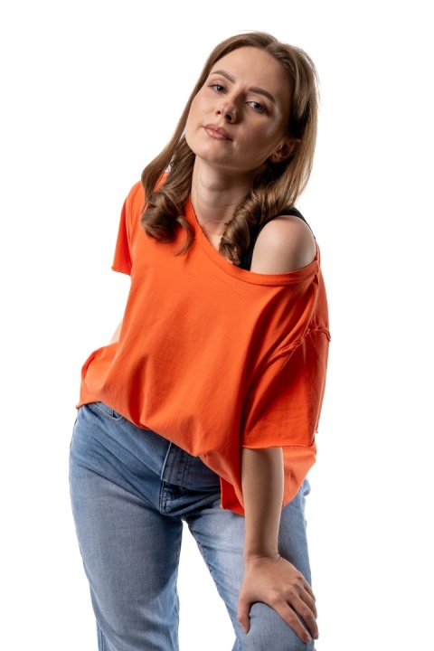 T-shirt Wendykei Oversize – Pomarańczowy
