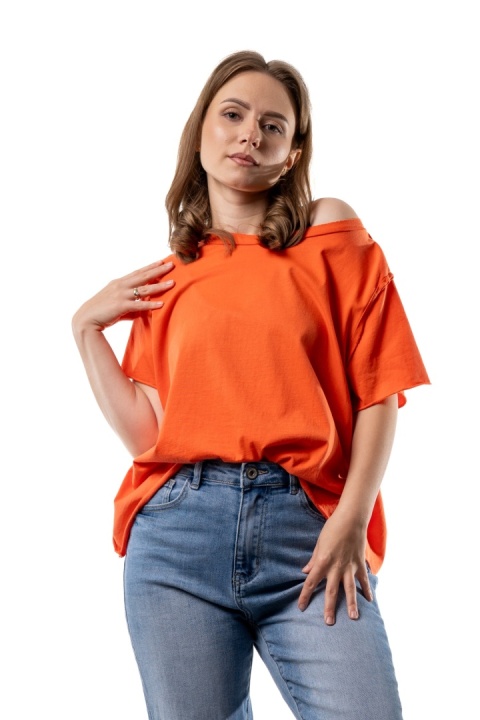 T-shirt Wendykei Oversize – Pomarańczowy