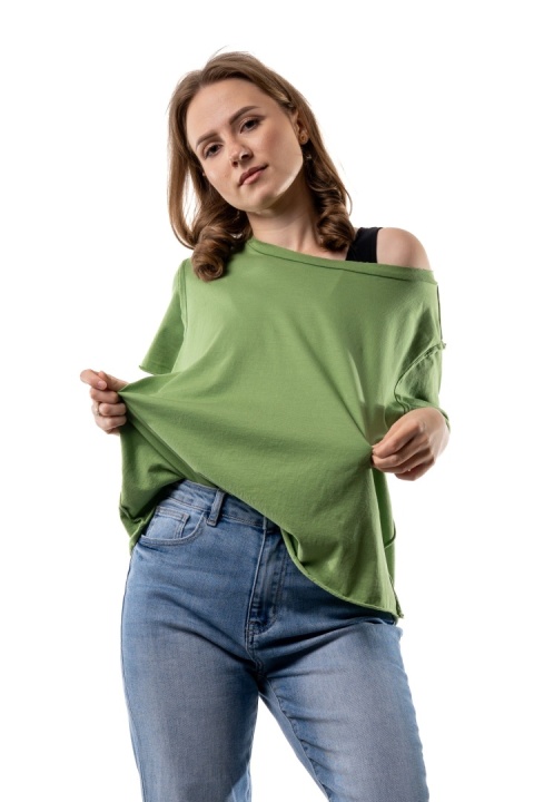 T-shirt Wendykei Oversize – Pistacjowy