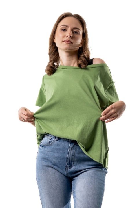 T-shirt Wendykei Oversize – Pistacjowy