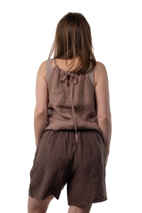 Lniany top Spighe di Lino Italy 100% len - Mocca