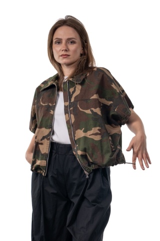 Kurtka bomber Lumina moro z regulowanym dołem