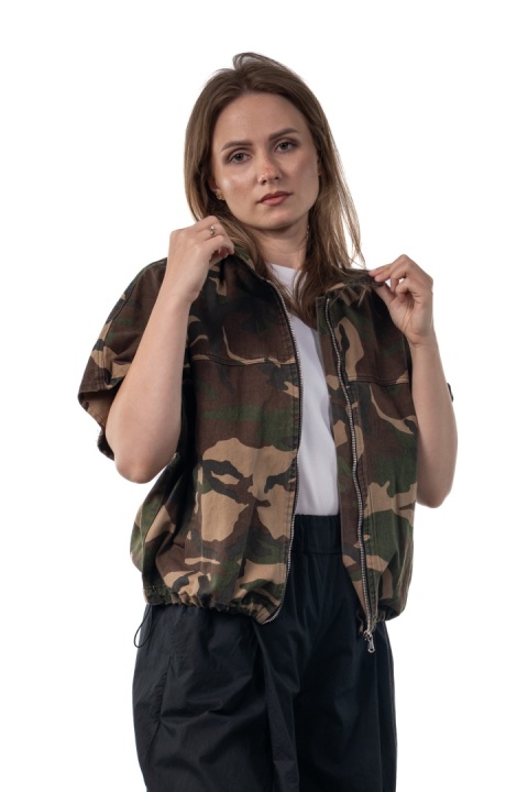 Kurtka bomber Lumina moro z regulowanym dołem