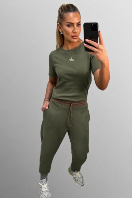 Spodnie Dresowe Balloon By Love Me Khaki olive