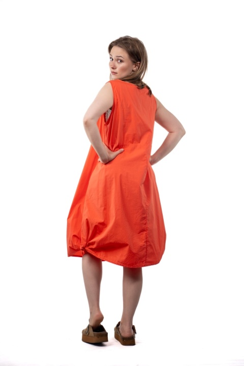 Sukienka Wendy Trendy – bawełniana sukienka o balonowym fasonie - Pomarańczowa