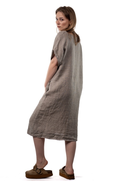 Sukienka lniana 100% LINO - Fango