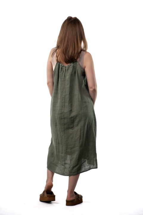 Sukienka lniana SPIGHE DI LINO - Khaki