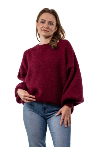 Sweter moherowy CXL Collection – Bordowy
