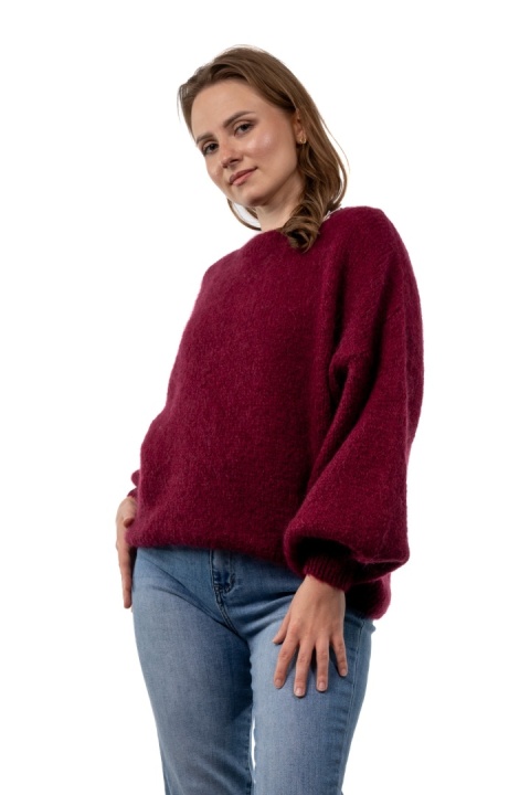 Sweter moherowy CXL Collection – Bordowy