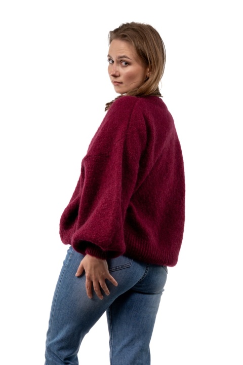 Sweter moherowy CXL Collection – Bordowy