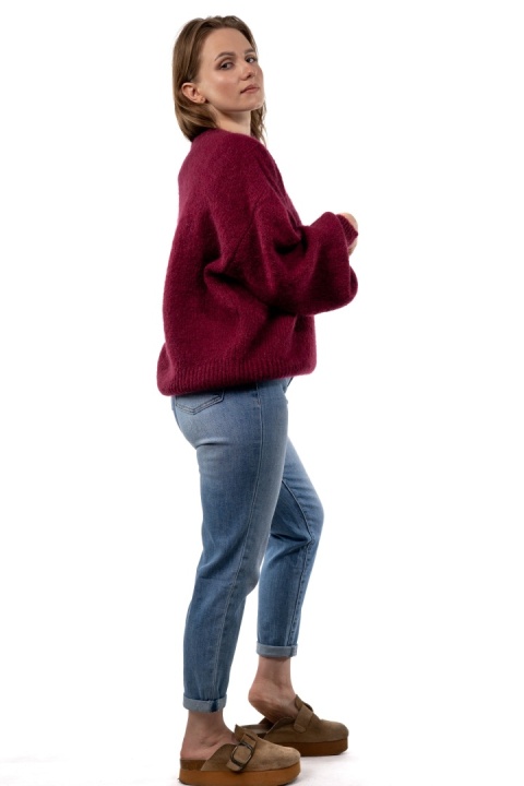 Sweter moherowy CXL Collection – Bordowy