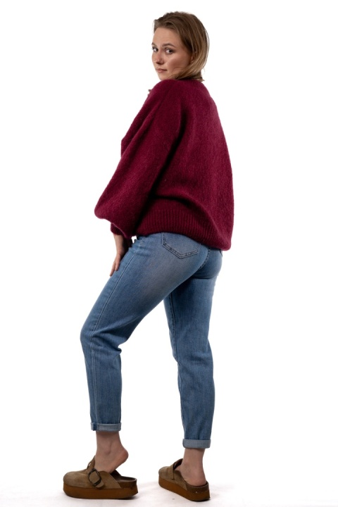 Sweter moherowy CXL Collection – Bordowy