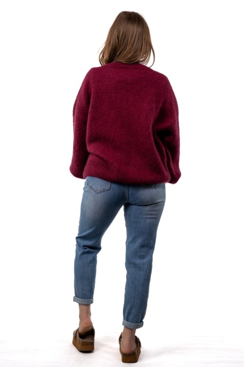Sweter moherowy CXL Collection – Bordowy