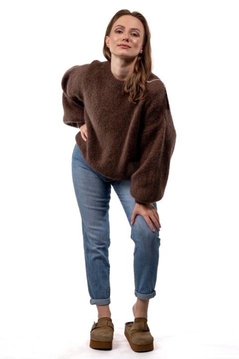 Sweter moherowy CXL Collection – Czekoladowy