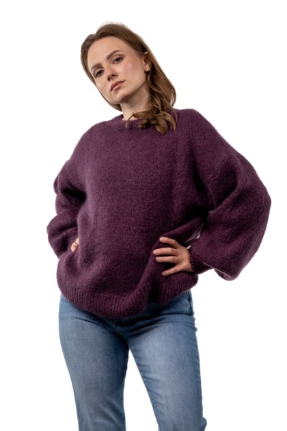 Sweter moherowy CXL Collection – Śliwkowy