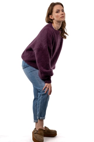 Sweter moherowy CXL Collection – Śliwkowy