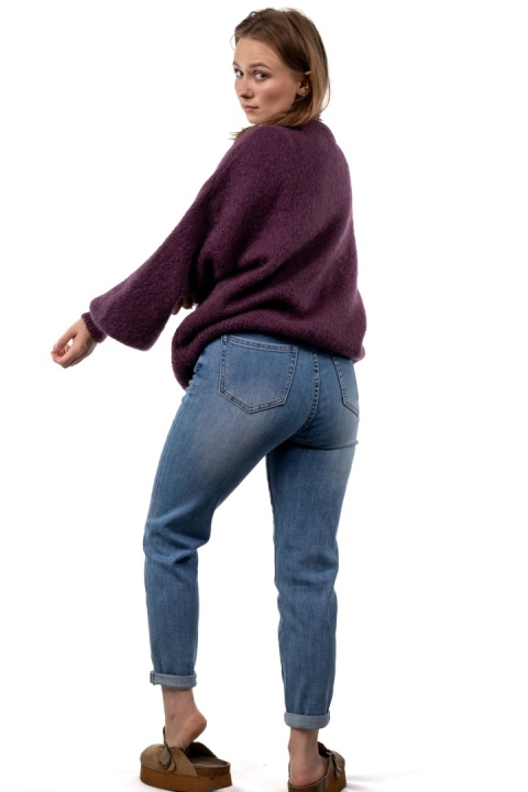 Sweter moherowy CXL Collection – Śliwkowy