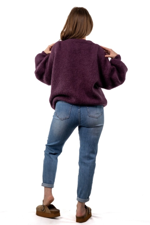 Sweter moherowy CXL Collection – Śliwkowy