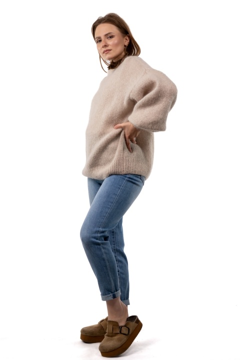 Sweter moherowy CXL Collection – Śmietankowy